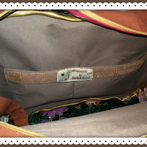 Crossbody Travel Bag for Women Canvas  Lightweight  Handmade Patchwork Design - Picture 11 of 12